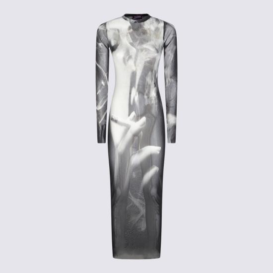 26FW 장 폴 고티에 미디 원피스 2604WDR191 M031P000201 BLACK GREY WHITE