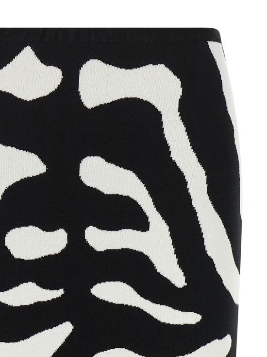 26FW 모스키노 미디 스커트 A018155061555 White Black - MOSCHINO