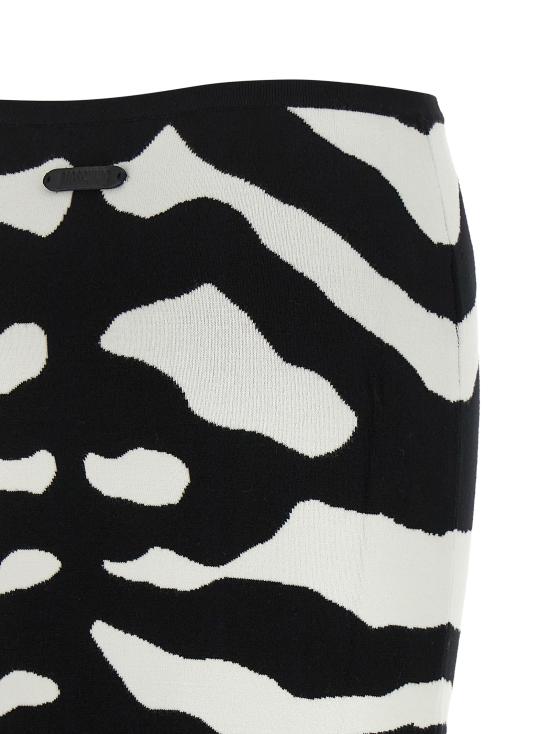 26FW 모스키노 미디 스커트 A018155061555 White Black - MOSCHINO