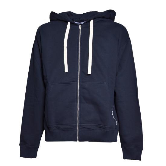 26FW 질샌더 후드 티셔츠 J22HG0118J20128 402 Blu navy