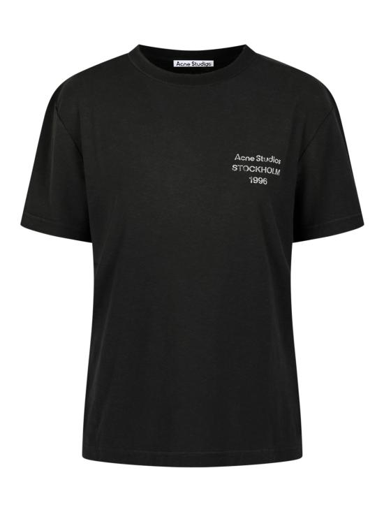 26FW 아크네 스튜디오 스프레이드 로고 반팔 티셔츠 CL0497 BM0 FADED BLACK - ACNE STUDIOS