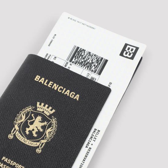 26FW 발렌시아가 패스포트 2 티켓 장지갑 787774 2AA3R 1000 BLACK - BALENCIAGA