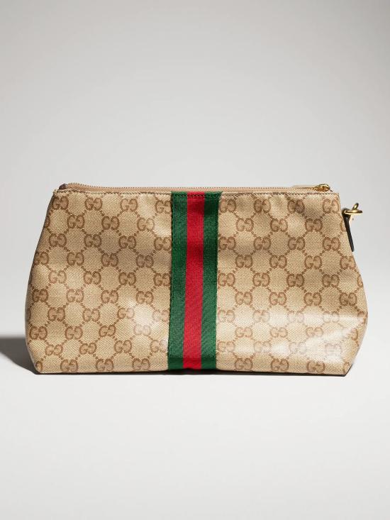 26FW 구찌 웹 디테일 GG 파우치 875821FAF79 8547 Beige - GUCCI