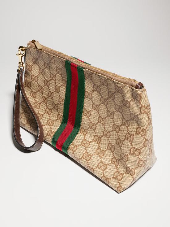 26FW 구찌 웹 디테일 GG 파우치 875821FAF79 8547 Beige - GUCCI