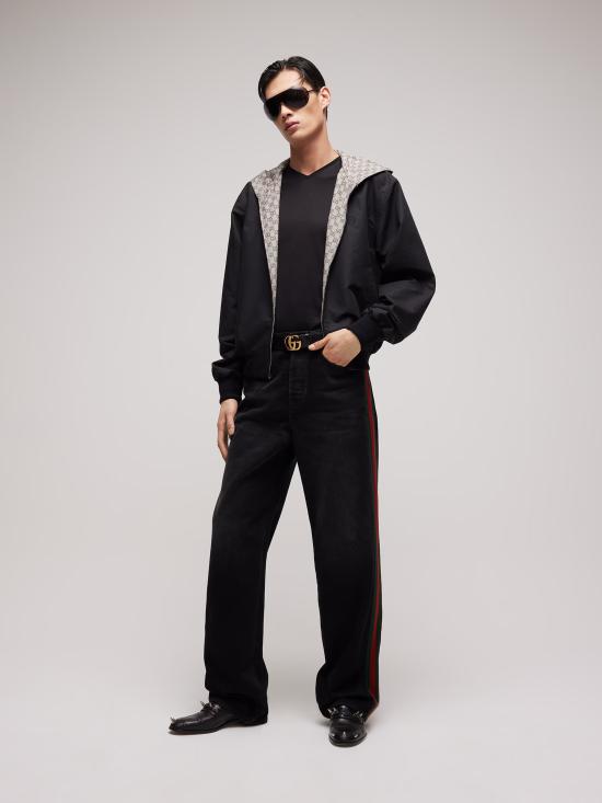 26FW 구찌 체크 코튼 자카드 오버셔츠 재킷 871671ZAUW7 1000 NERO - GUCCI