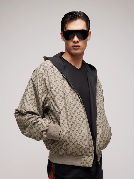 26FW 구찌 체크 코튼 자카드 오버셔츠 재킷 871671ZAUW7 1000 NERO - GUCCI
