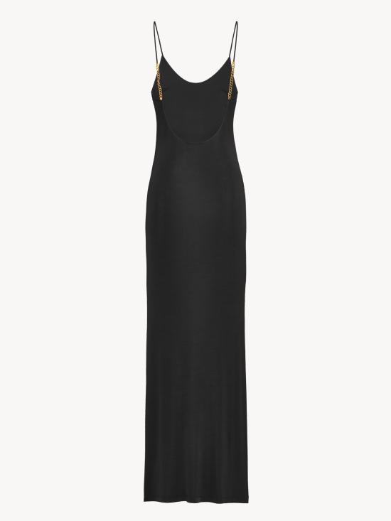 26FW 생로랑 미디 원피스 876792Y38DS 1000 Nero - SAINT LAURENT