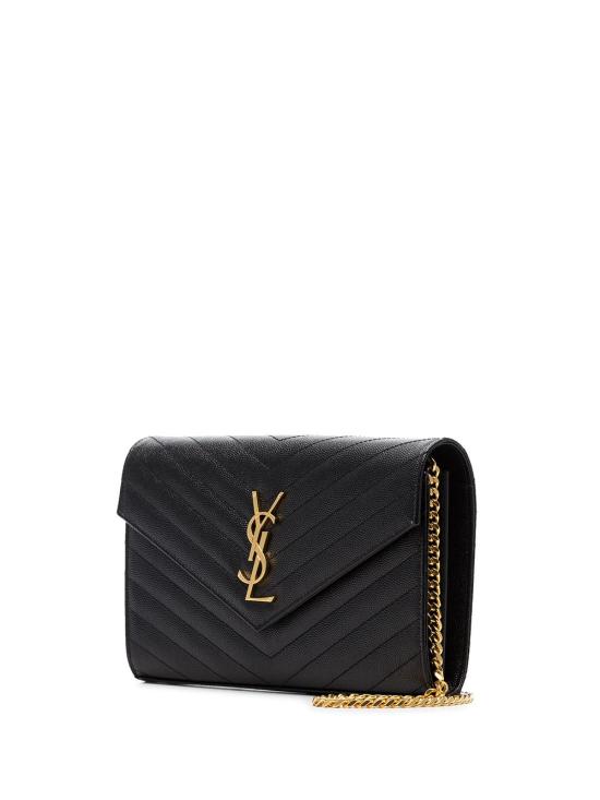26FW 생로랑 레더 카산드라 체인 월렛 377828BOW01 1000 NERO - SAINT LAURENT
