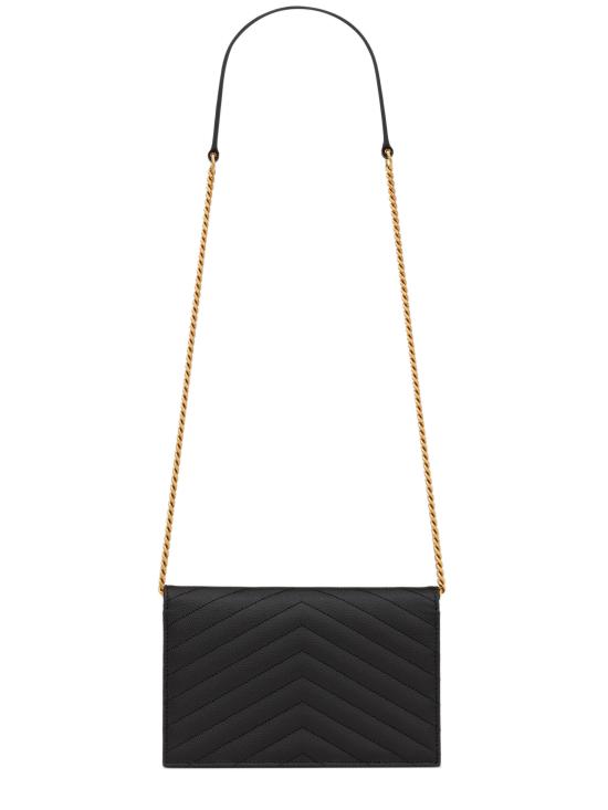 26FW 생로랑 그랑 드 뿌드르 레더 카산드라 엔벨로프 체인 지갑 857605BOW01 1000 NERO - SAINT LAURENT