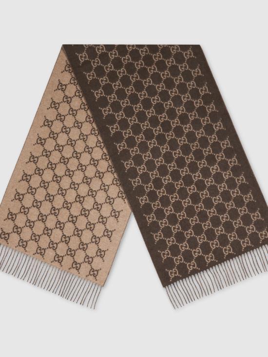 26FW 구찌 GG 캐시미어 스카프 8123174GABX 2579 MARRONE - GUCCI