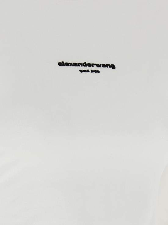26FW 알렉산더 왕 니트웨어 로고 프린트 긴팔 티셔츠, 스웨터 및 가디건 (화이트) - ALEXANDER WANG