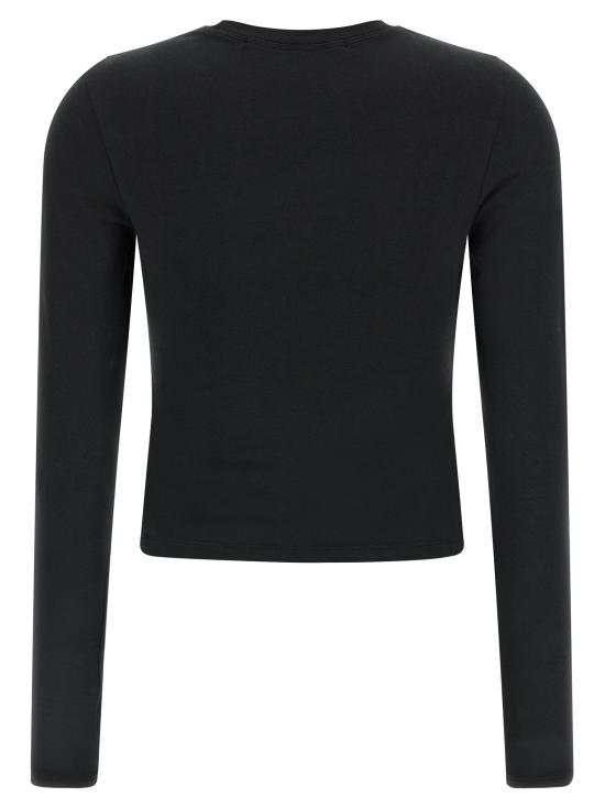26FW 알렉산더 왕 탑 Ls 로고 프린트 티셔츠 블랙 - ALEXANDER WANG