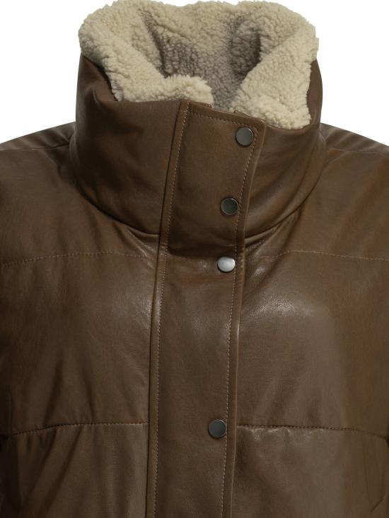 26FW 브루넬로 쿠치넬리 아우터 패딩 양털 재킷, 재킷 및 코트 (갈색) - BRUNELLO CUCINELLI