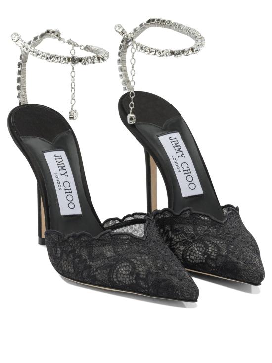 26FW 지미추 힐/펌프스 사에다 100mm 굽 블랙 슈즈 - JIMMY CHOO