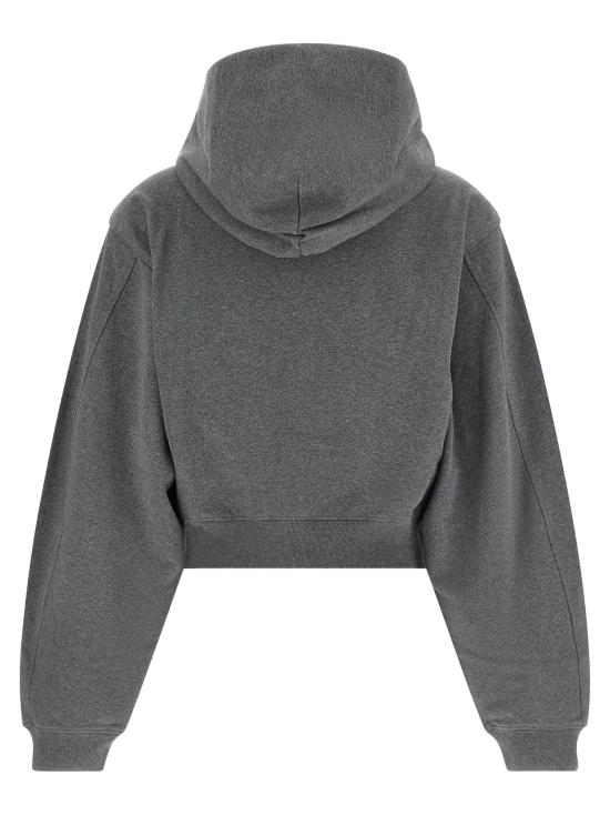 26FW 알렉산더 왕 긴팔 티셔츠 지퍼 후드티 스웨트셔츠 (회색) - ALEXANDER WANG