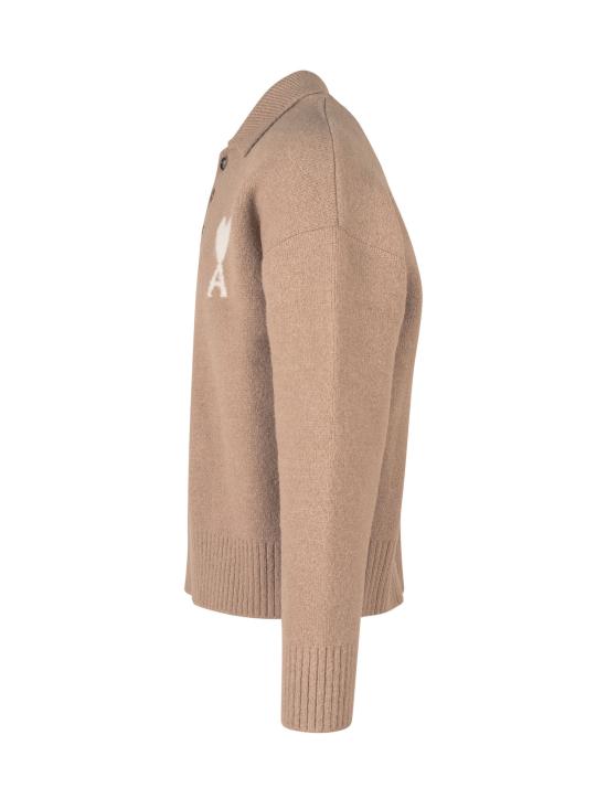 26FW 아미 ADC 알파카 폴로 스웨터 UPL408KN0135 A278 BEIGE MAST - AMI
