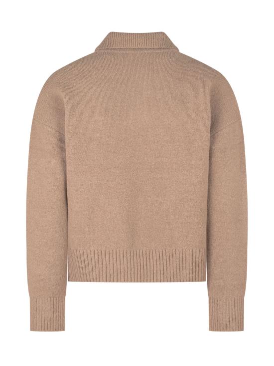 26FW 아미 ADC 알파카 폴로 스웨터 UPL408KN0135 A278 BEIGE MAST - AMI