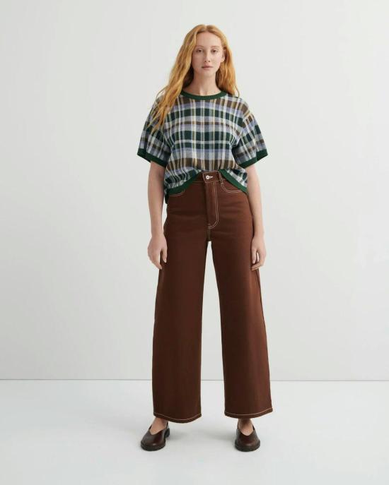  코우토우 데님 팬츠 카우토우 유틸리티 진 브라운 데님 - KOWTOW