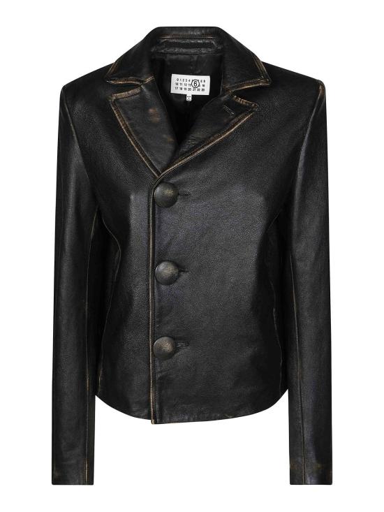 26SS MM6 메종마르지엘라 가죽 자켓 S62AN0182M07021900 BLACK