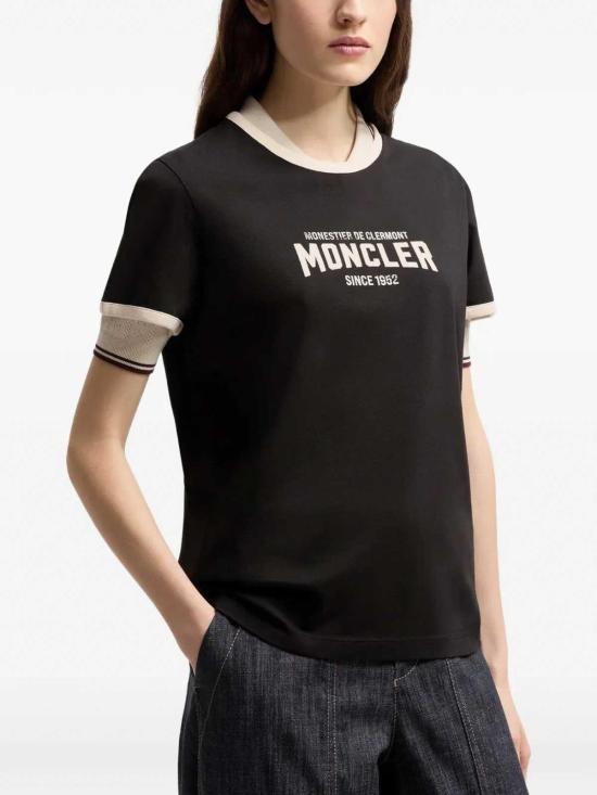 26SS 몽클레어 플록 로고 저지 티셔츠 L10938C0003189AUOP90 GREY - MONCLER