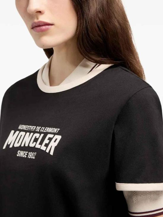 26SS 몽클레어 플록 로고 저지 티셔츠 L10938C0003189AUOP90 GREY - MONCLER