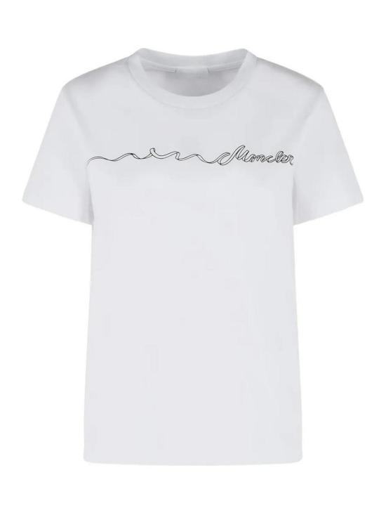 26SS 몽클레어 리본 로고 코튼 티셔츠 L10938C0001789B8Y00A WHITE