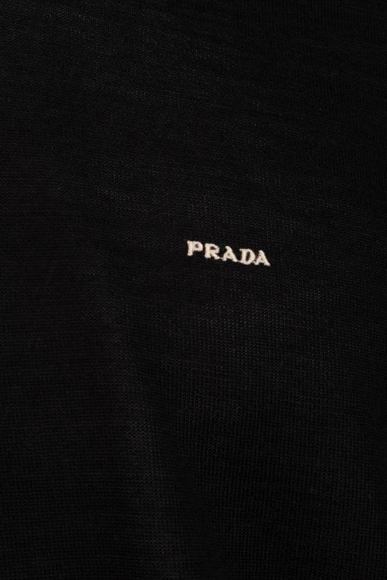 26FW 프라다 슈퍼파인 울 폴로 셔츠 UMF14818DY F0002 NERO - PRADA