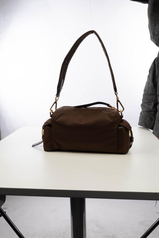 26FW 프라다 익스플로어 스몰 리나일론 및 가죽 숄더백 1BH232VNOORDLN F0038 Bruciato - PRADA