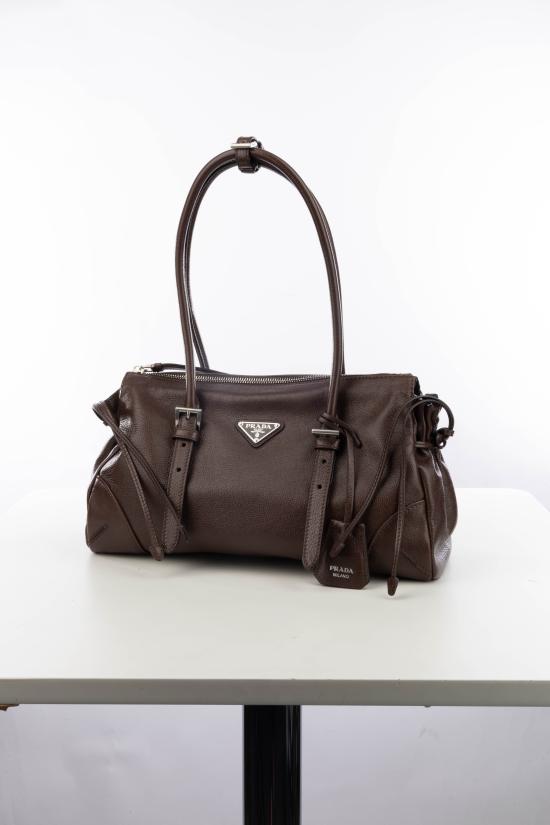 26FW 프라다 보니 미디엄 글라쎄 가죽 토트백 1BG628VOOX2HF2 F05RC CACAO - PRADA