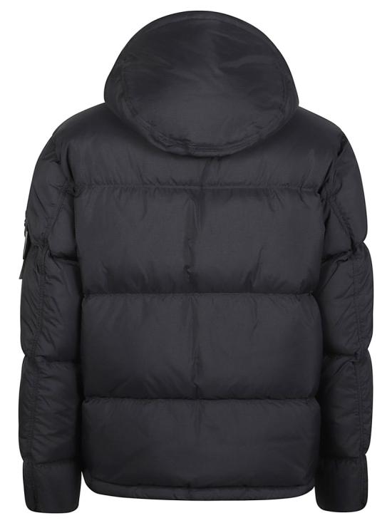 26FW 스톤 아일랜드 매트 립스탑 코듀라 어드밴스드 패브릭스 디테처블 후드 티어-레지스턴트 다운 자켓 L2 S15 41000 13 S0483 Black - STONE ISLAND