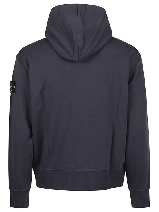 26FW 스톤 아일랜드 오가닉 코튼 플리스 와펜 집업 후드 티셔츠 오가닉 코튼 플리스 와펜 집업 후드 티셔츠 L2 S15 61000 09 S0051 Blue - STONE ISLAND