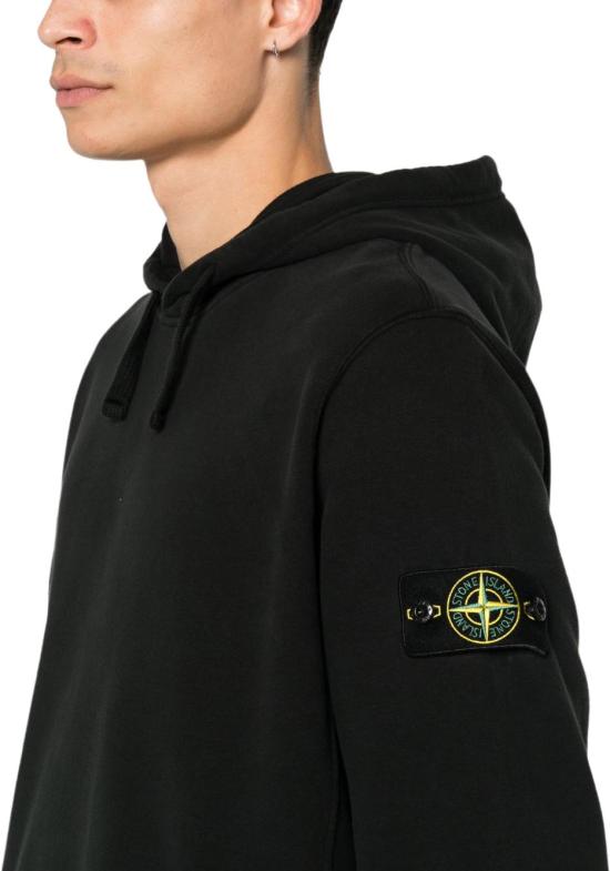 26FW 스톤 아일랜드 오가닉 코튼 플리스 후드 L2S15 6100048 S0A20 V0029 BLACK DOM - STONE ISLAND