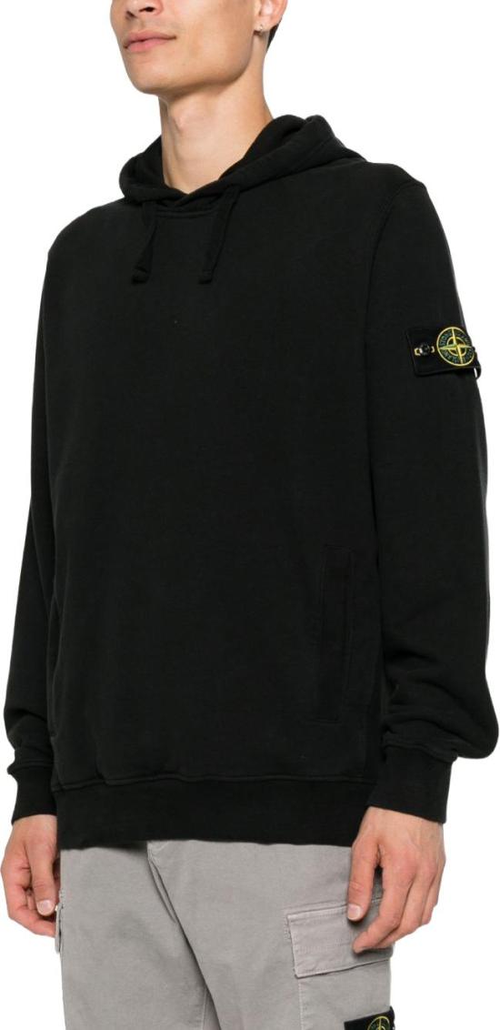 26FW 스톤 아일랜드 오가닉 코튼 플리스 후드 L2S15 6100048 S0A20 V0029 BLACK DOM - STONE ISLAND