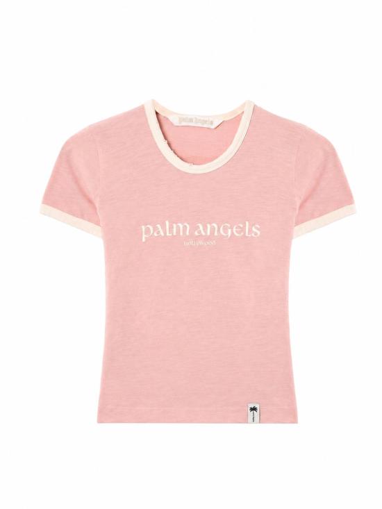 26FW 팜앤젤스 반팔 티셔츠 PAWAA004JR001 3B03 ROSE PINK OFF WHITE