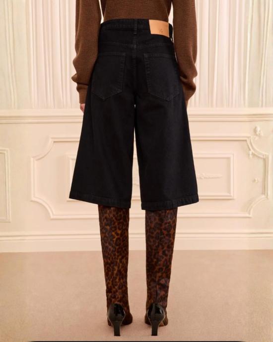  울라 존슨 데님 팬츠 Ulla Johnson Rowan 데님 Culotte Jean Noir - ULLA JOHNSON