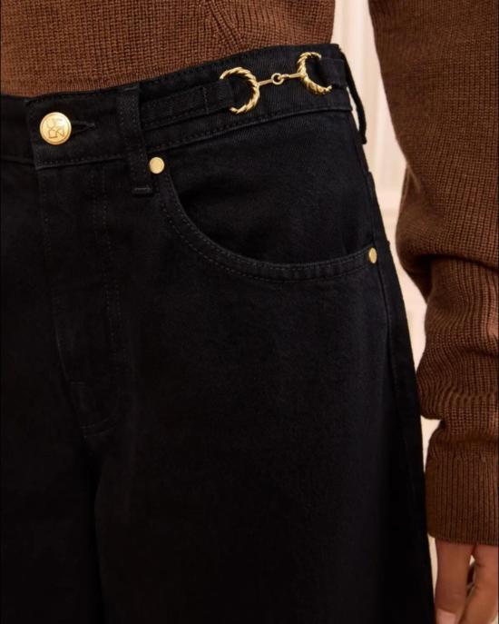  울라 존슨 데님 팬츠 Ulla Johnson Rowan 데님 Culotte Jean Noir - ULLA JOHNSON