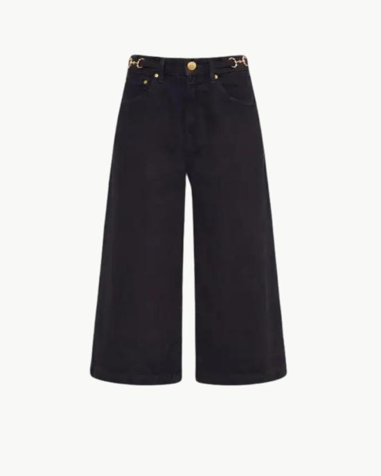  울라 존슨 데님 팬츠 Ulla Johnson Rowan 데님 Culotte Jean Noir