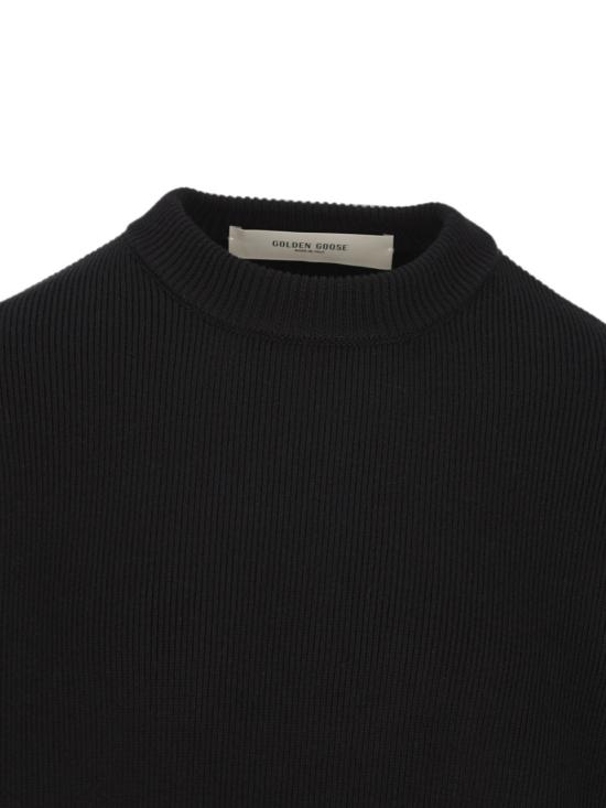 26FW 골든구스 Golden 레터링 밀리터리 크루넥 스웨터 GMP00841 P00197290100 BLACK - GOLDEN GOOSE