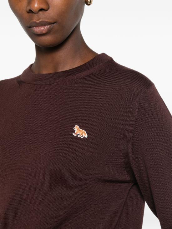 26FW 메종키츠네 베이비 폭스 메리노 레귤러 점퍼 PW00801 KT11810553 BROWN - MAISON KITSUNE