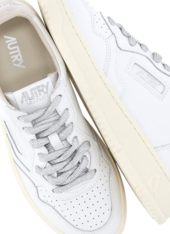 26FW 오트리 메달리스트 로우 레더 스니커즈 AULWSW02WHT SILV White - AUTRY