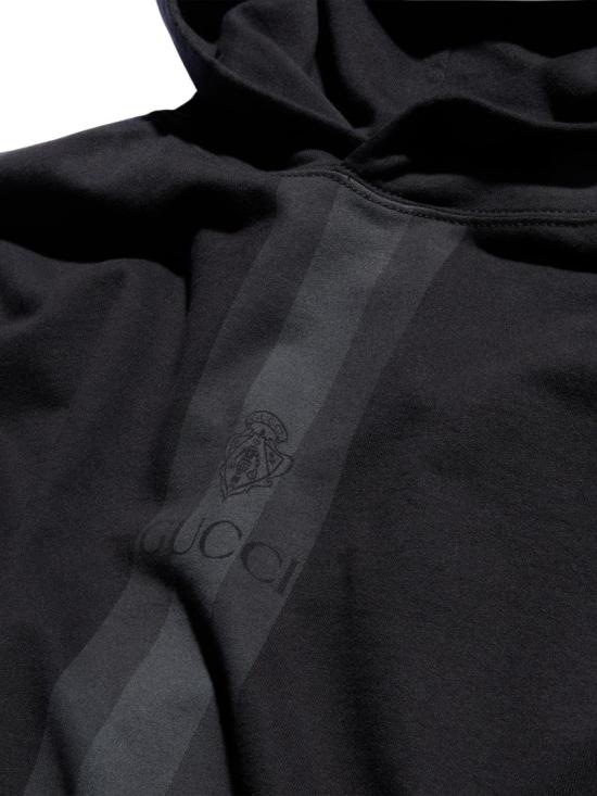 26FW 구찌 웹 코튼 후드 스웨트셔츠 웹 코튼 후드 스웨트셔츠 A0094V XJH5T Black - GUCCI