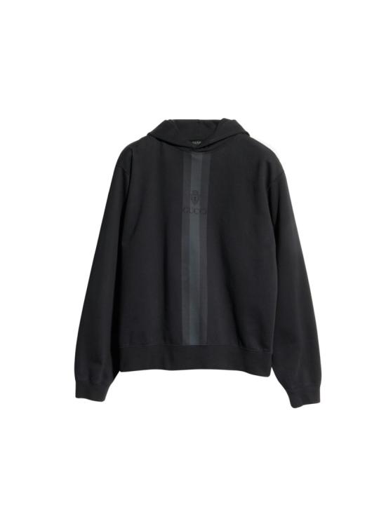 26FW 구찌 웹 코튼 후드 스웨트셔츠 웹 코튼 후드 스웨트셔츠 A0094V XJH5T Black