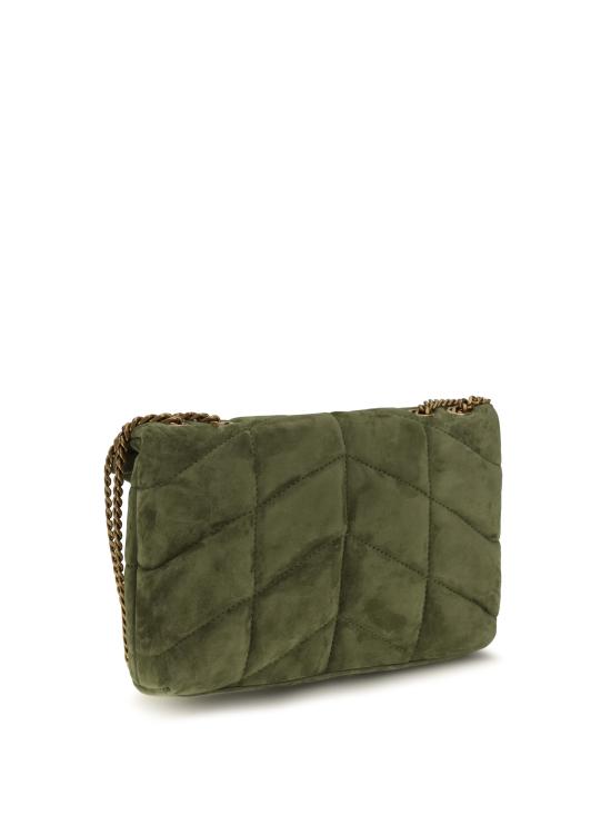 26FW 생로랑 토이 푸퍼 스웨이드 숄더백 7593371U807 3353 GREEN - SAINT LAURENT