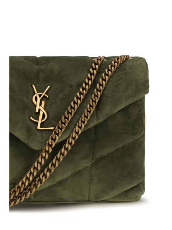 26FW 생로랑 토이 푸퍼 스웨이드 숄더백 7593371U807 3353 GREEN - SAINT LAURENT