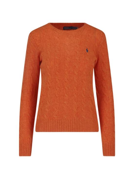 26FW 폴로 랄프로렌 폴로 자수 케이블 니트 스웨터 211 971865504 Orange