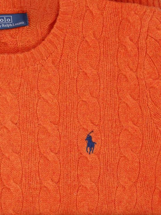 26FW 폴로 랄프로렌 폴로 자수 케이블 니트 스웨터 211 971865504 Orange - POLO RALPH LAUREN