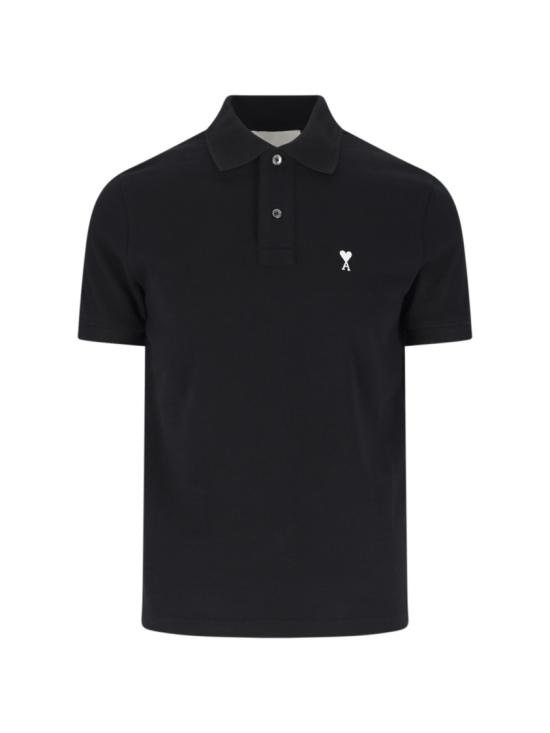 26FW 아미 스몰 하트 로고 폴로 티셔츠 HPL411 760045 Black