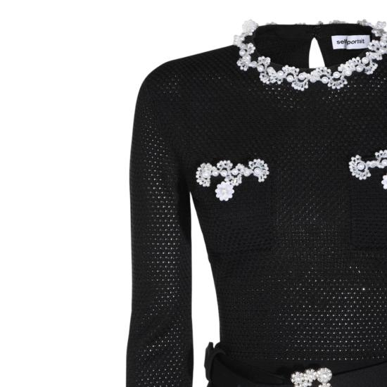 26FW 셀프 포트레이트 원피스 AW26085MCB Black - SELF PORTRAIT