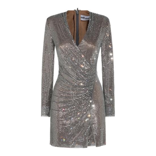 26FW 셀프 포트레이트 원피스 AW26154SGR Silver