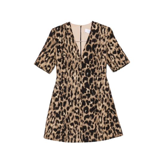 26FW 데 산티스 원피스 AB170 LEOPA NEUTRALS BLACK